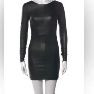 Roberto Rodriguez genuine black leather minidress